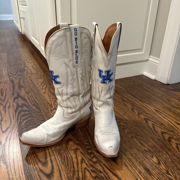 White and Blue Western Boots by GAMEDAY Boots - Picture 1 of 7